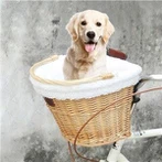 Coș de biciclete Happy Ride din răchită pentru câini și pisici